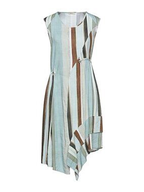 CREA Concept Size 40 Asymmetric Striped Avant-Garde Midi Maxi Dress